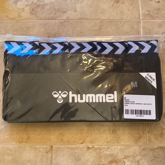 NWT 5-Pack Medium Hummel Briefs with Chevron Waistband Black - Picture 5 of 8